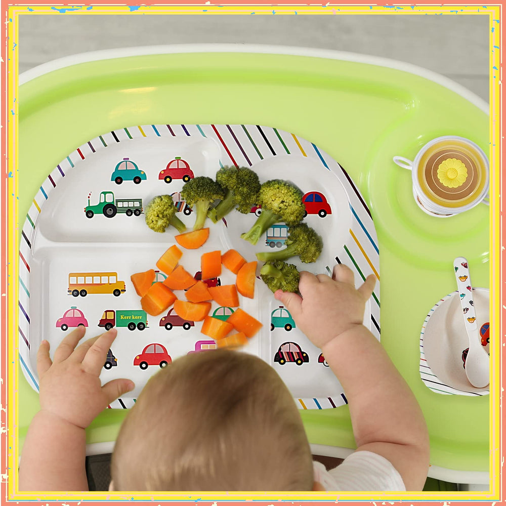 Roshtia bamboo kids dinnerware car cup with lid portable for travel