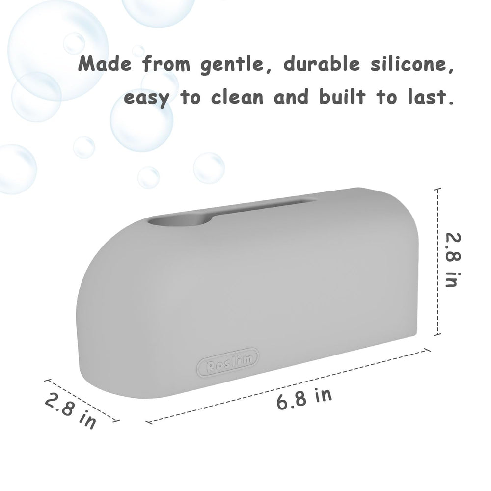 Roslim close-up of soft silicone padding emphasizes gentle touch for toddlers