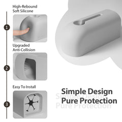 Roslim faucet cover grey side view highlights universal fit and edge cushioning