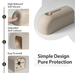 Roslim soft silicone material detail highlights BPA-free, PVC-free construction.