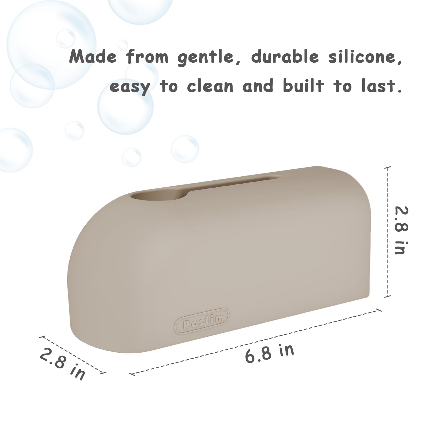 Roslim universal-fit bathtub faucet demonstrates snug protection on standard fixtures.