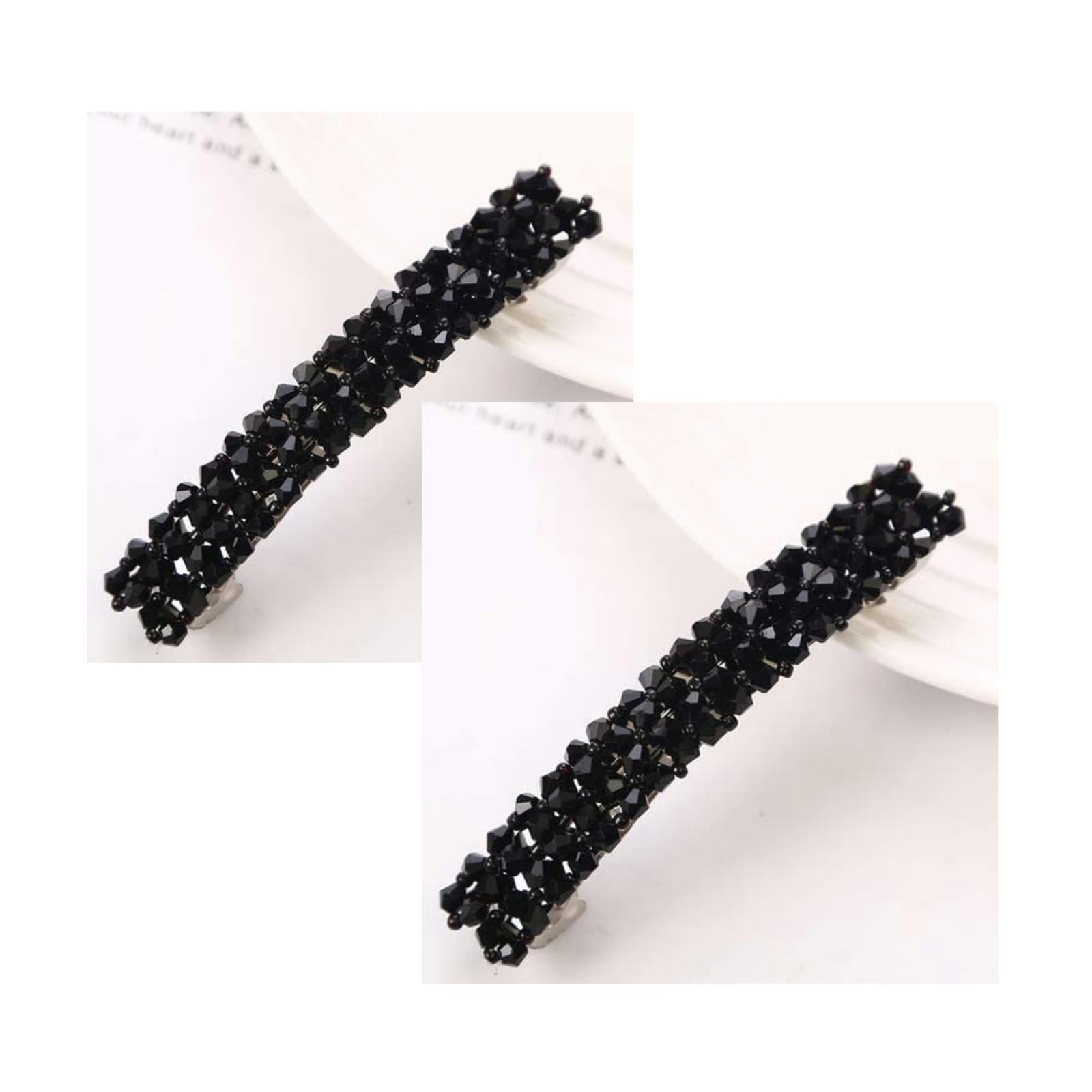 Rosojodg black hair clip set with rhinestones for a glamorous everyday look.