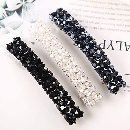 Rosojodg handmade rhinestone barrettes shine as a statement accessory.