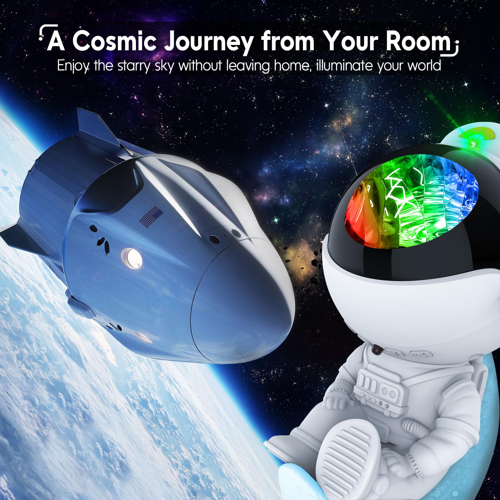 Rossetta Astronaut Galaxy Projector gift-ready packaging for holidays and birthdays