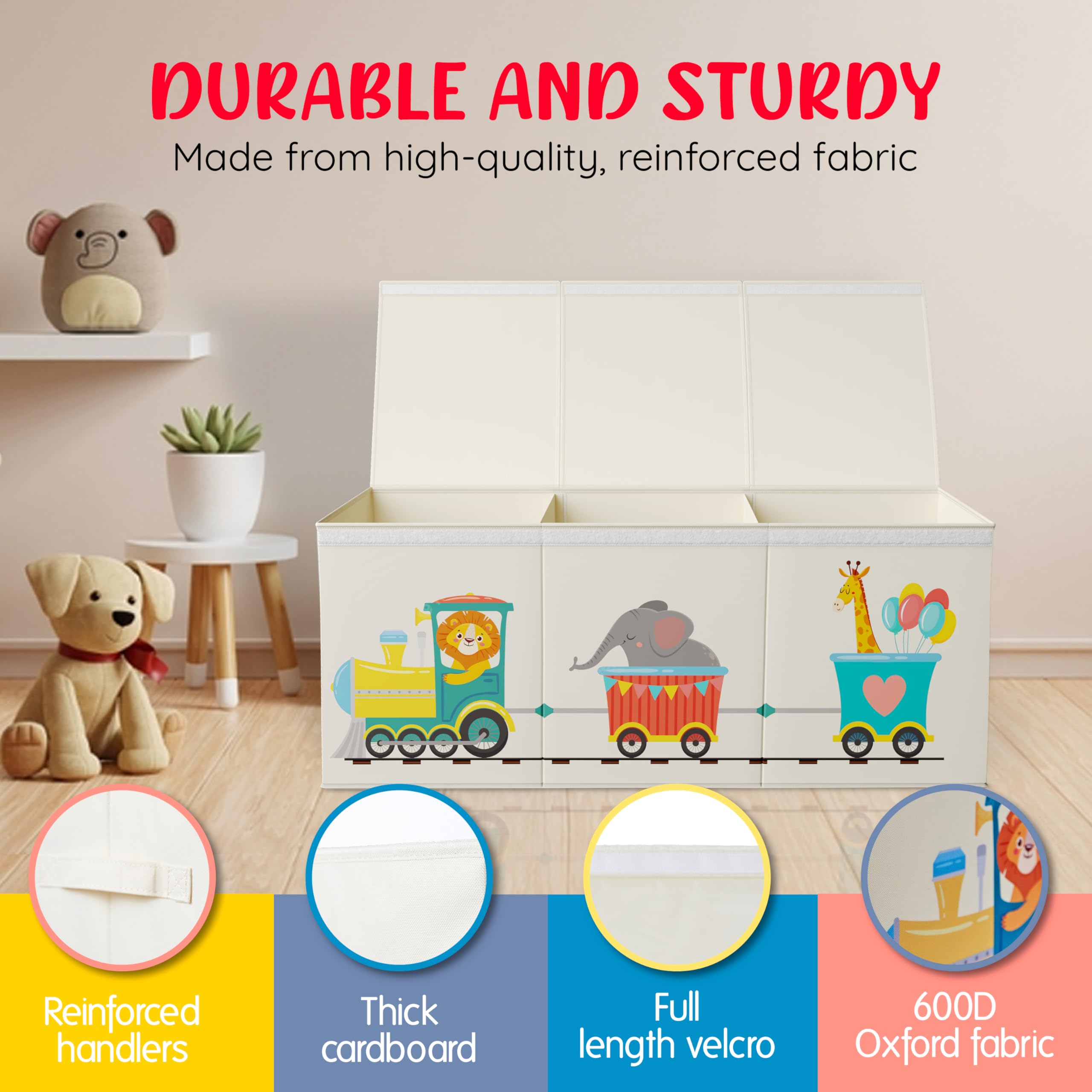 Rossoff collapsible organizer features 3 lids and 2 dividers for flexible setup