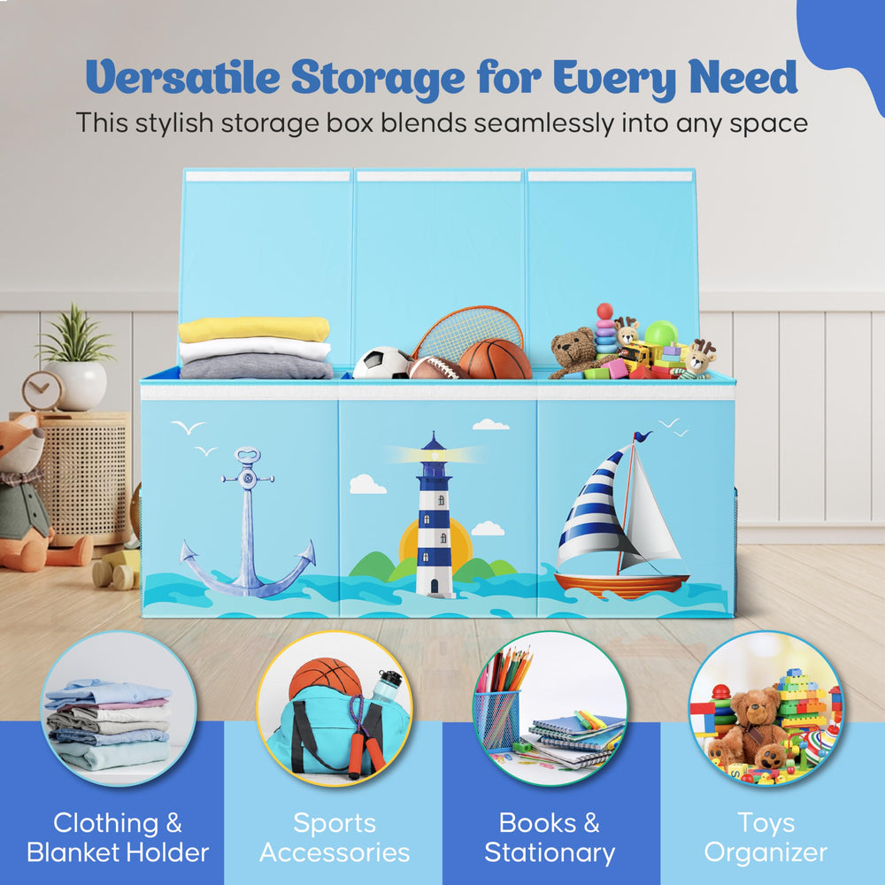 Rossoff storage bin with rivet handles for easy moving.