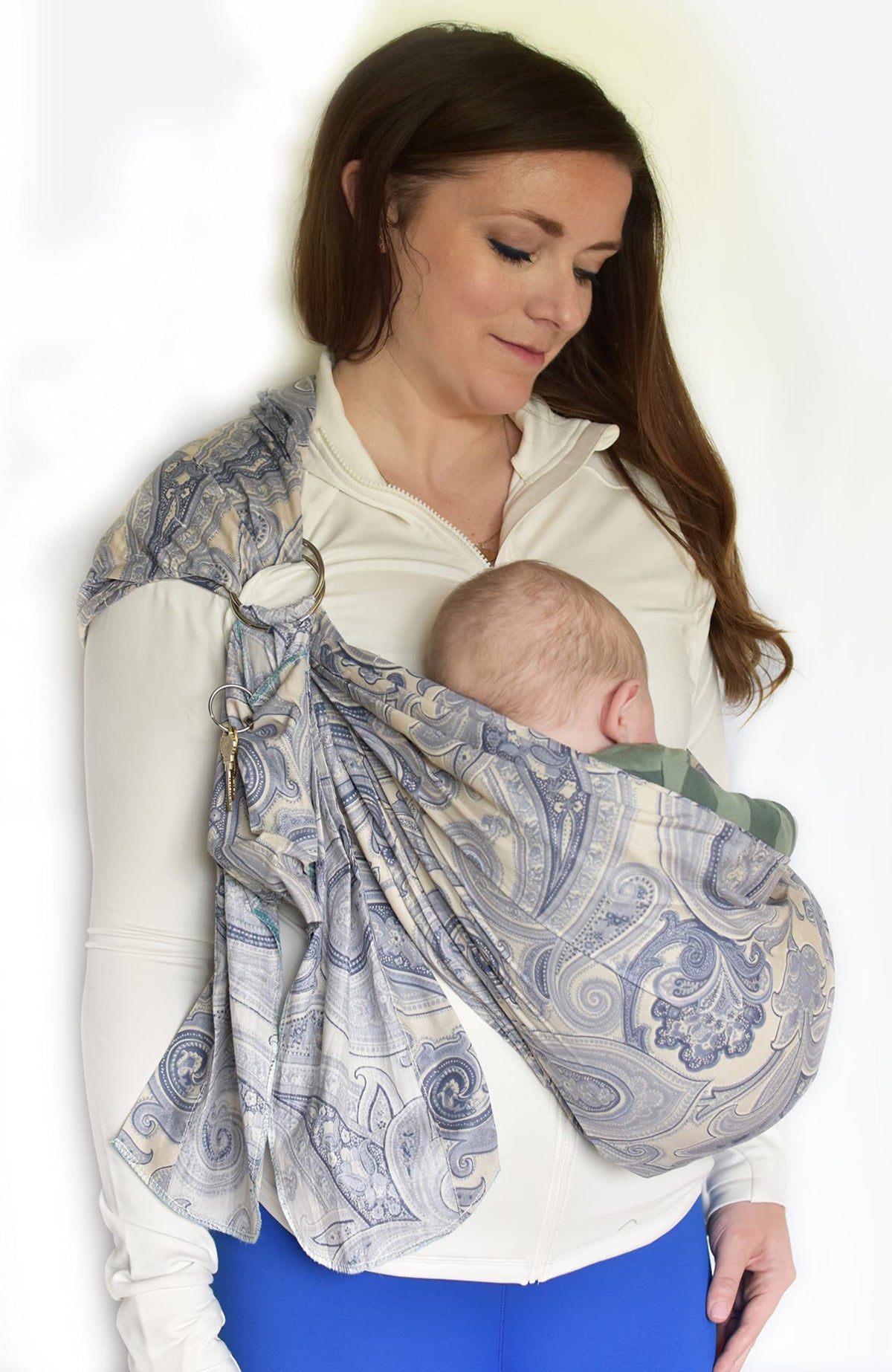 RosyBaby Lite-on-Shoulder sling pouch for a secure deep pocket and comfortable fit.