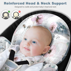 RosyLCG Upgraded Infant Car Seat Insert full-body cushion supports gentle, secure naps
