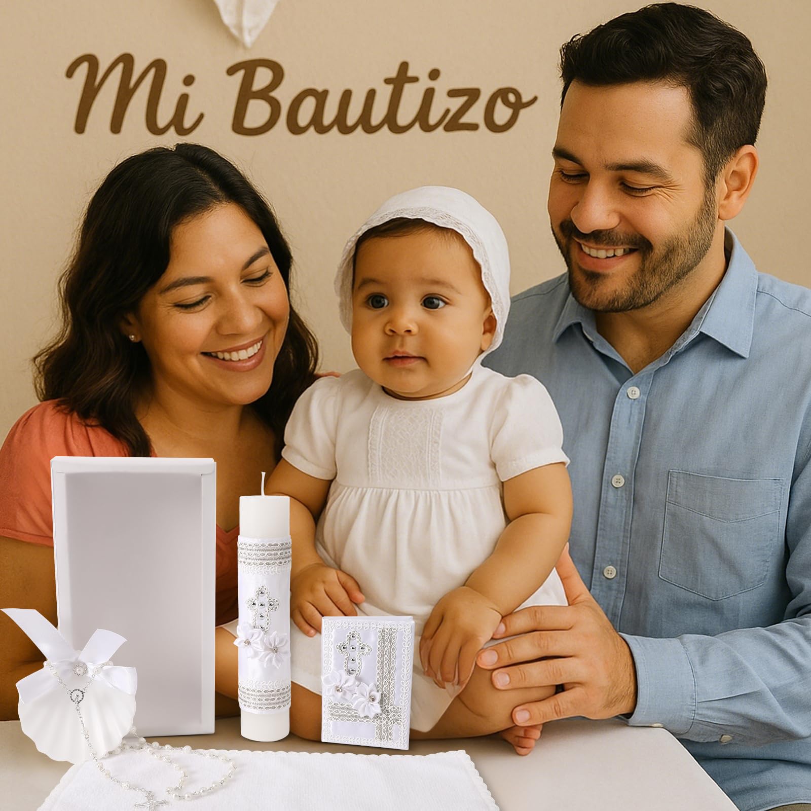 Rotel baptism gift box white packaging for elegant ceremony keepsakes