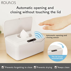 ROUNDS dispenser shows silent opening action suitable for nighttime use.