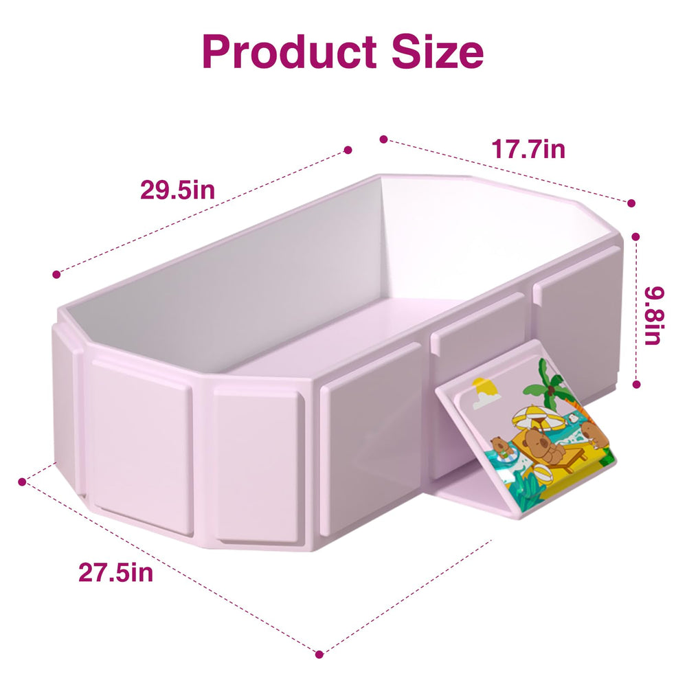 ROUSKY folding baby bath tub compact storage during home use.