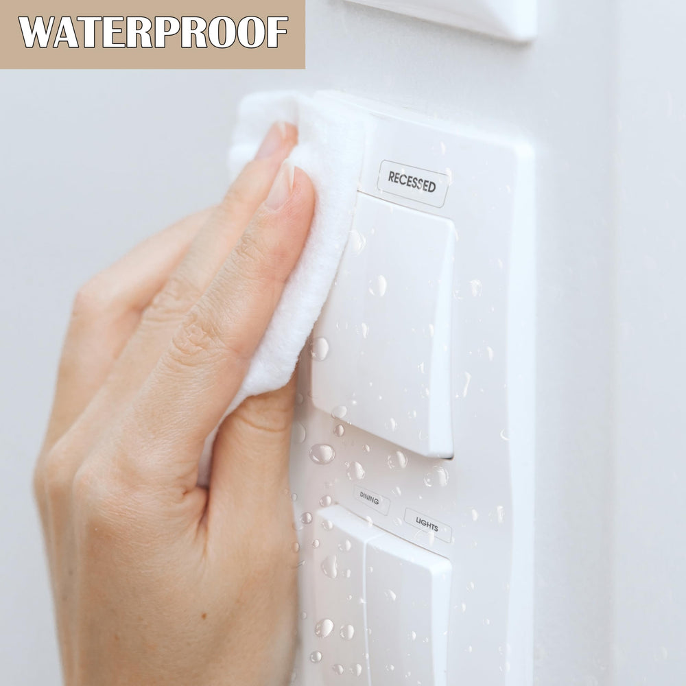 Rousrie clear visibility labels keep switches looking clean and professional.