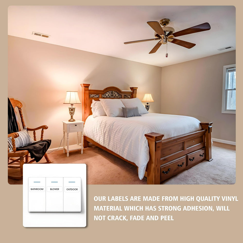 Rousrie transparent switch labels for easy identification without clutter.