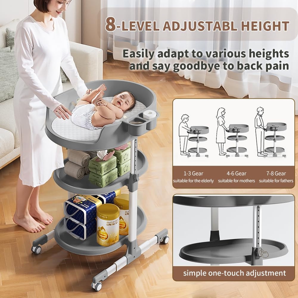 ROUTTOON storage drawers show ample space for wipes and towels.