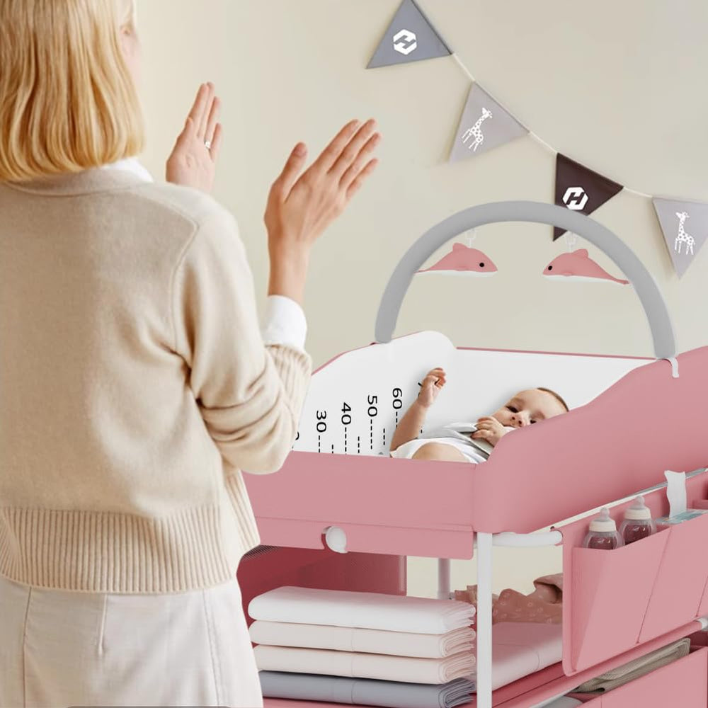 ROUTTOON foldable changing table saves space when not in use