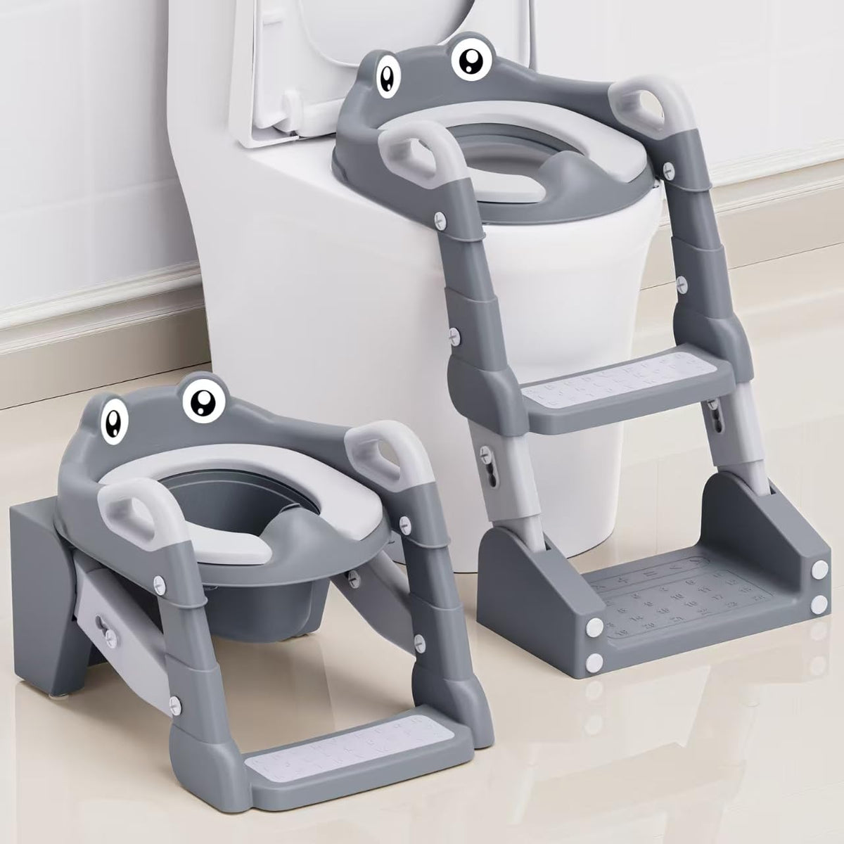 ROUTTOON potty seat 2-in-1 design, portable for home or travel.