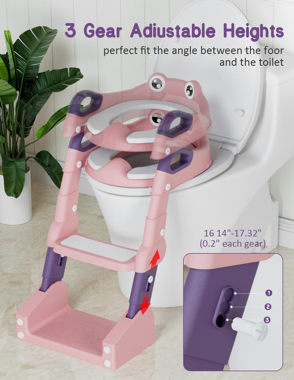 ROUTTOON potty seat anti slip pads provide stable training on adult toilets