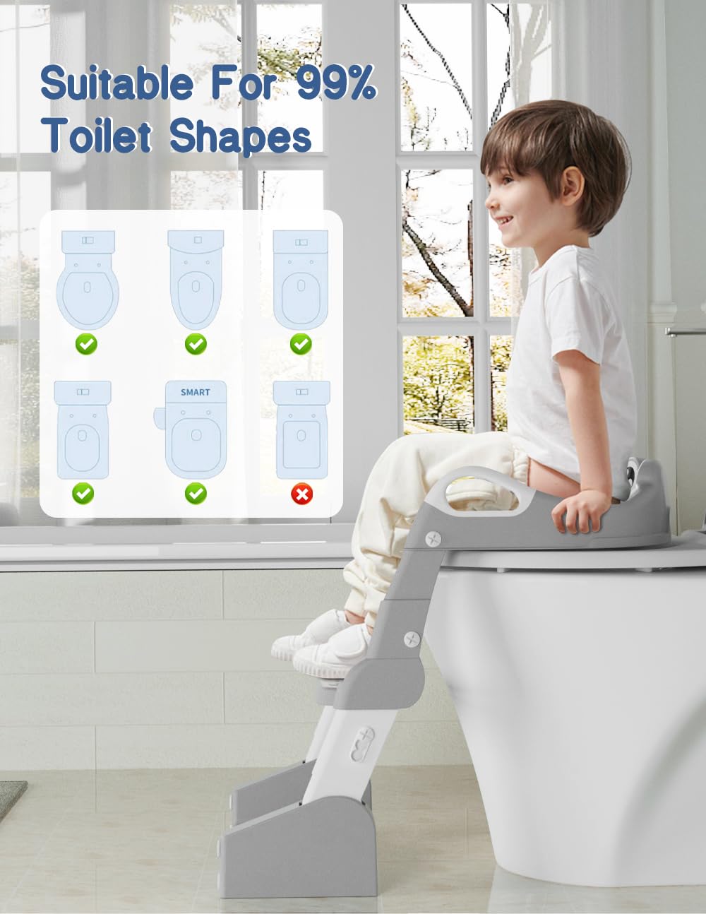 ROUTTOON potty seat easy-assembly kit allows setup in minutes.