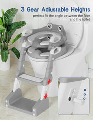 ROUTTOON potty seat splash-guard reduces spills during training.