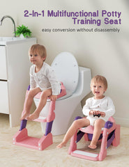 ROUTTOON potty seat steps-stool ladder enables easy access for toddlers