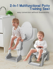 ROUTTOON potty seat with steps-stool providing stable ladder access for toddlers.