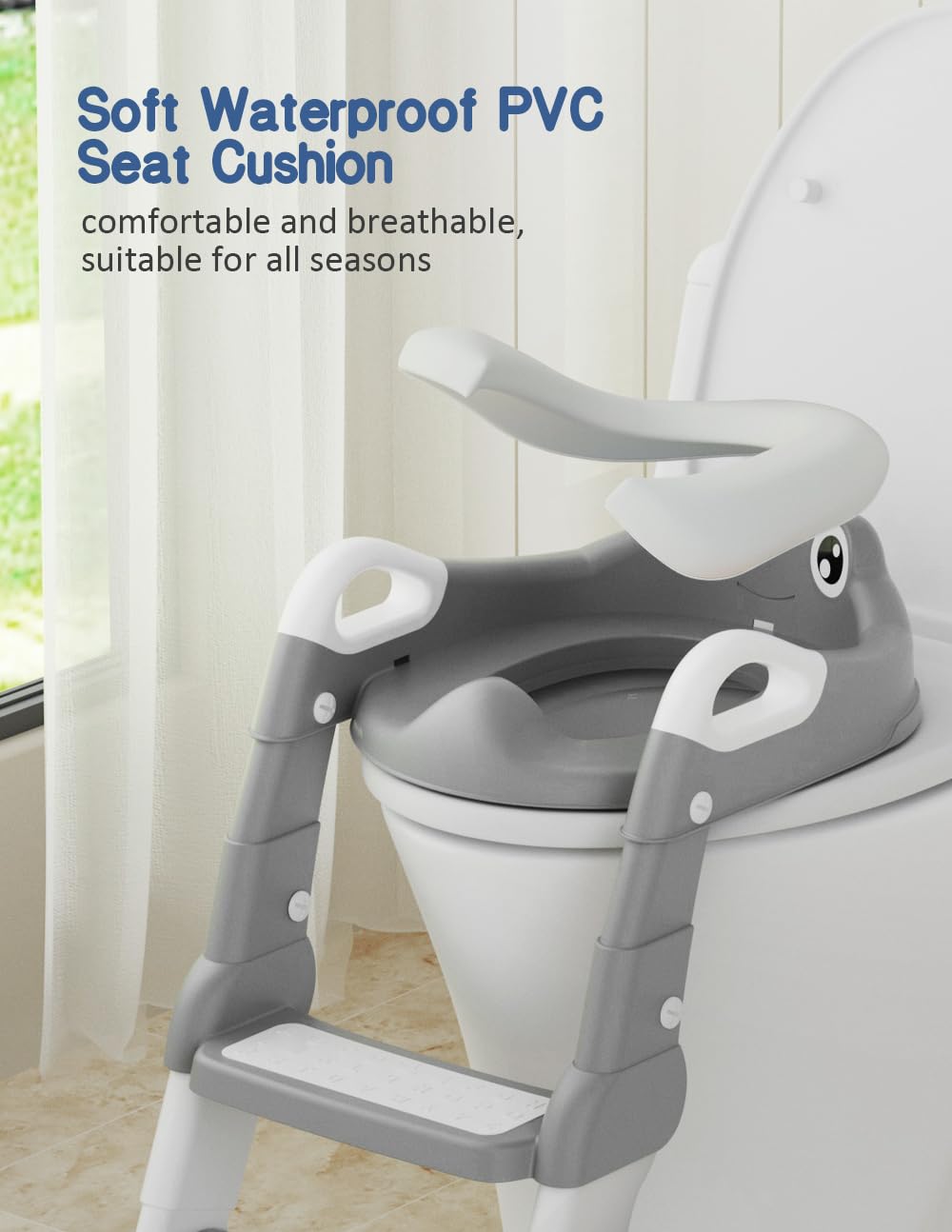 ROUTTOON potty seat waterproof cushion offers comfortable seating for kids.