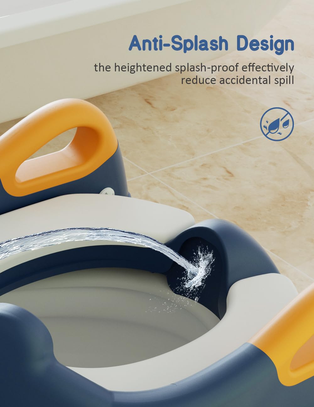 ROUTTOON potty training seat splash guard reduces spills during use