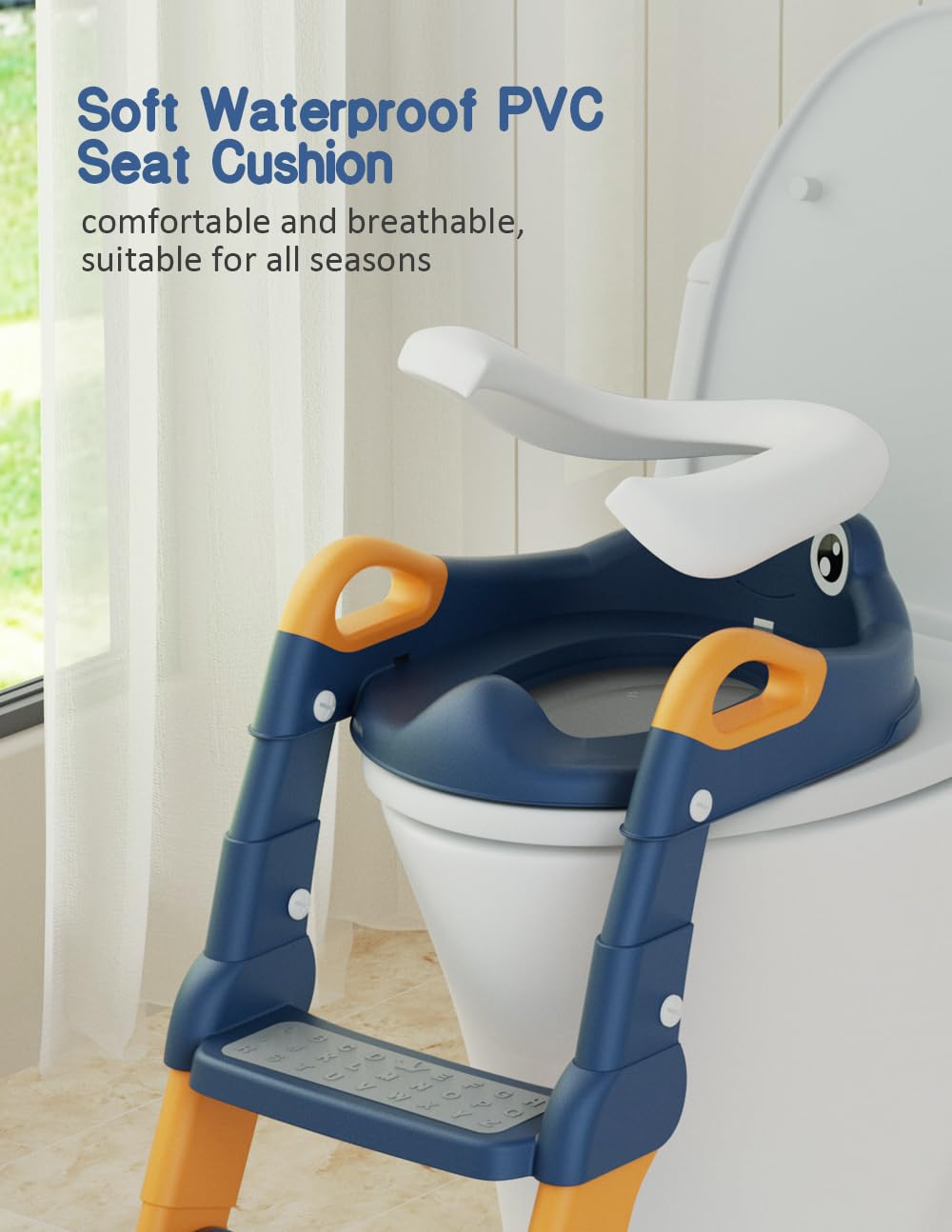 ROUTTOON potty training seat waterproof cushion offers gentle skin contact and comfort