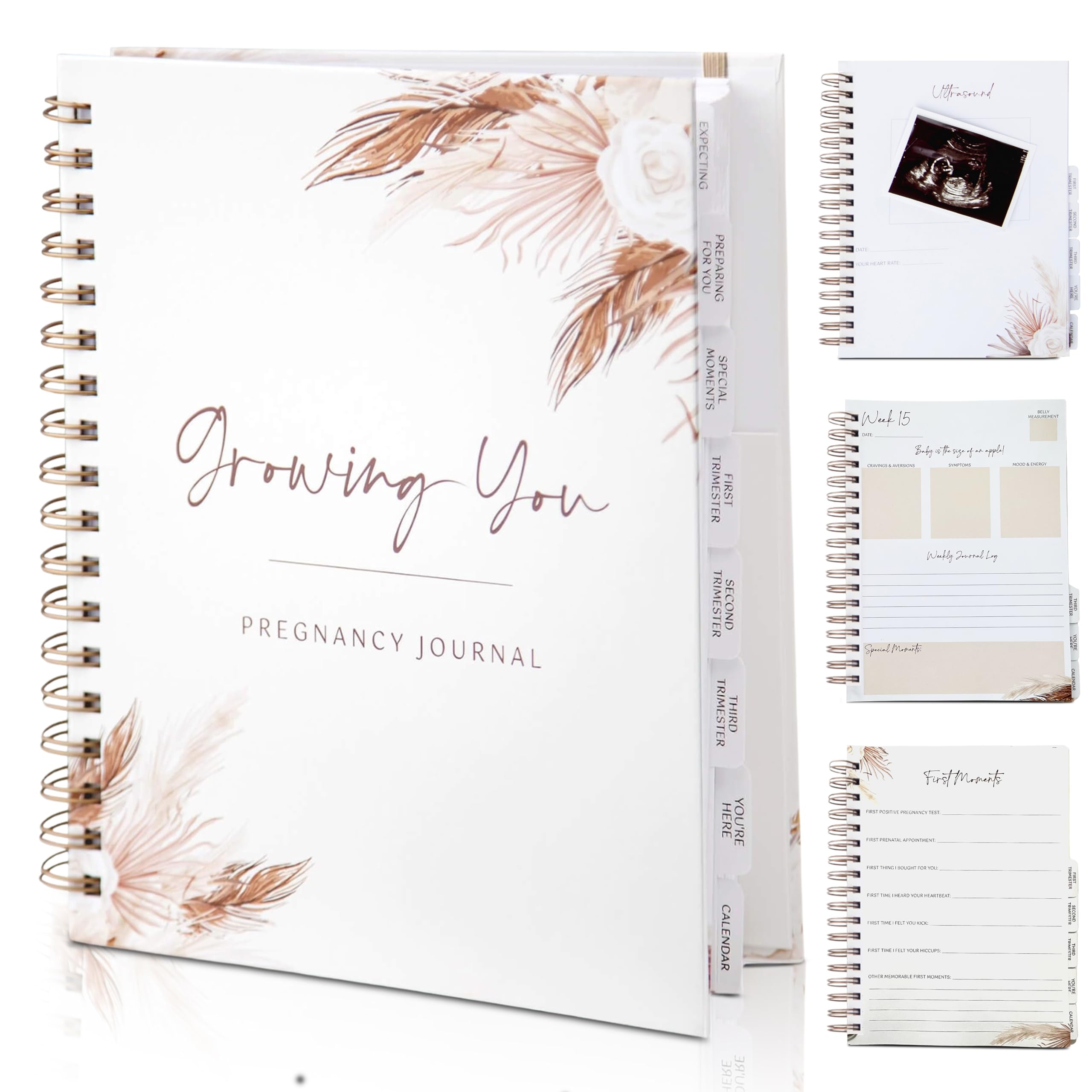 Roux & Lou Keepsake Pregnancy Journal cover—boho design for lasting memories.