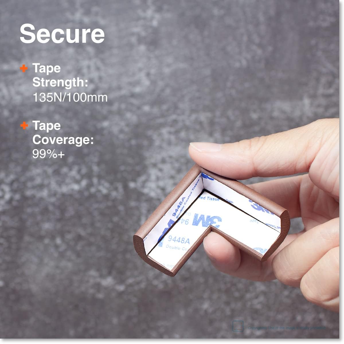 Roving Cove coffee-brown edge guard complements furniture while reducing sharp-contact risks
