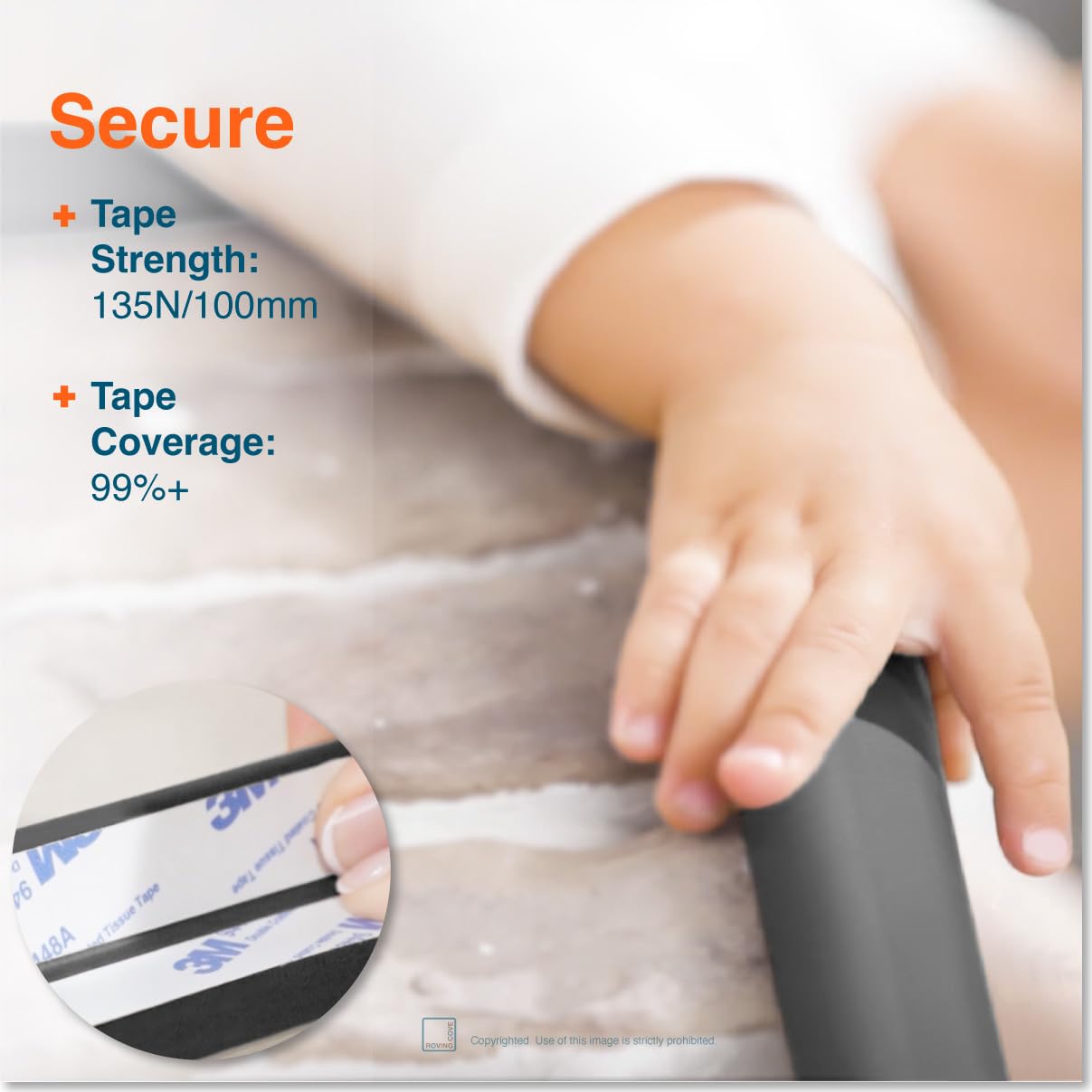 Roving Cove dense NBR foam provides high-density edge protection.