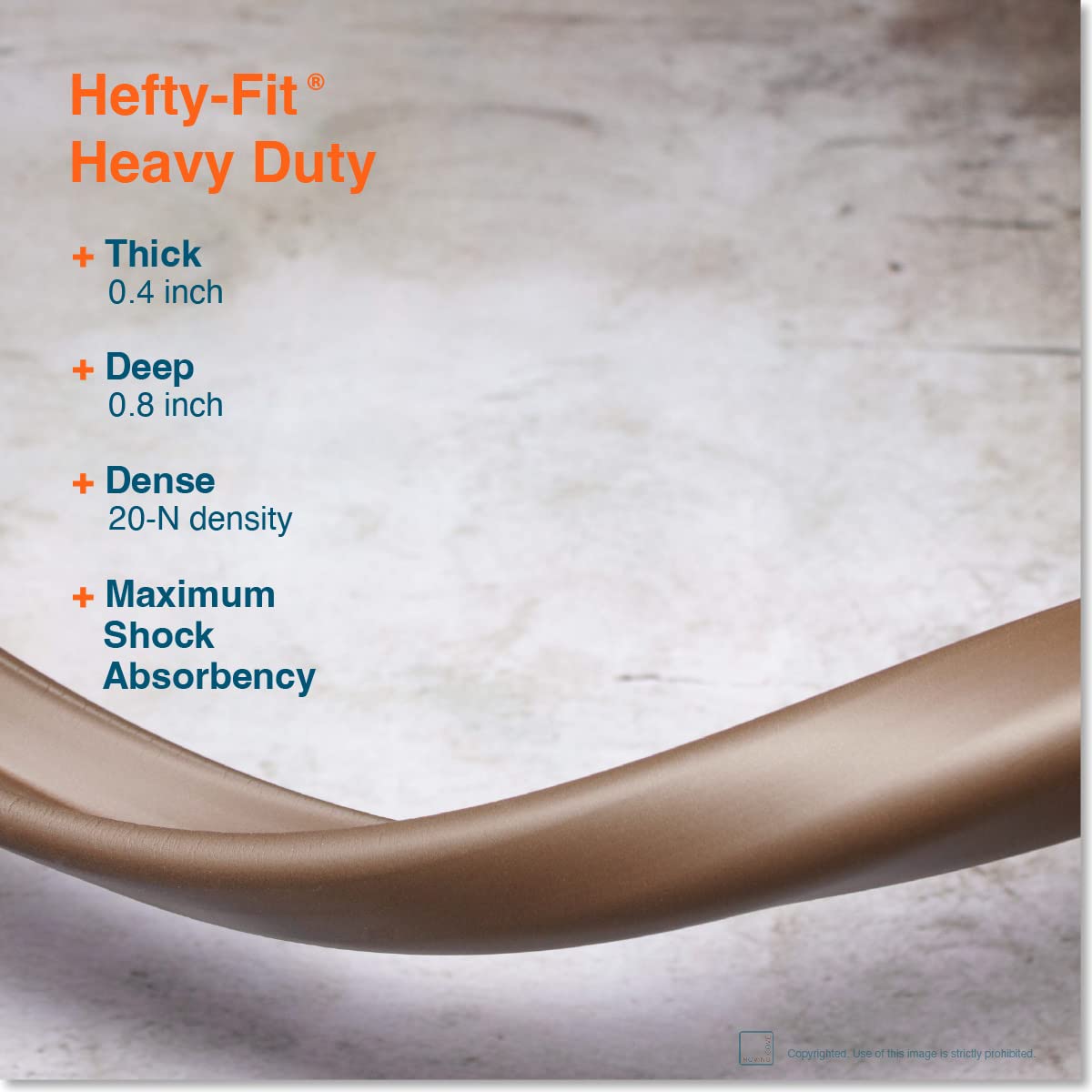 Coffee brown dense foam edge bumper protecting a chair edge.