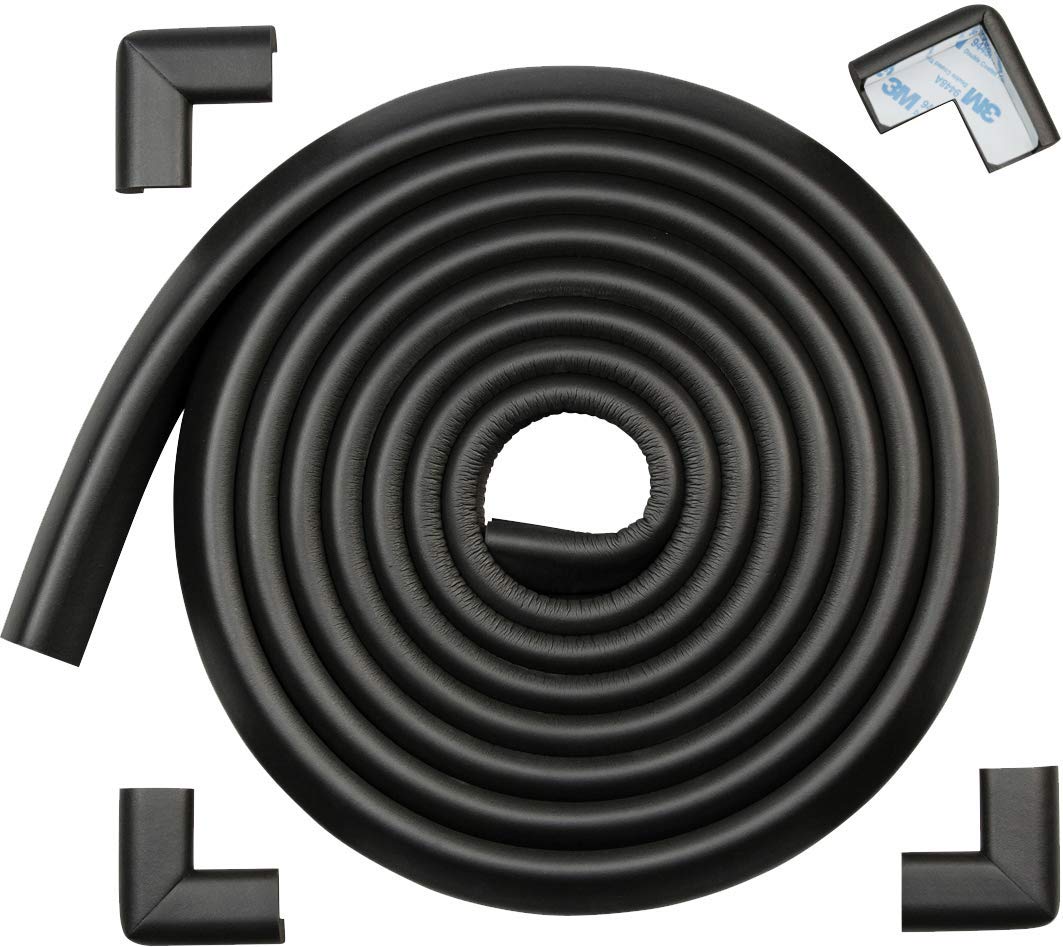 Roving Cove HeftyFit edge protector along furniture edge for enhanced safety.