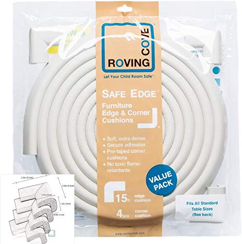 Roving Cove HeftyFit fireplace-protecting edge guard near hearth