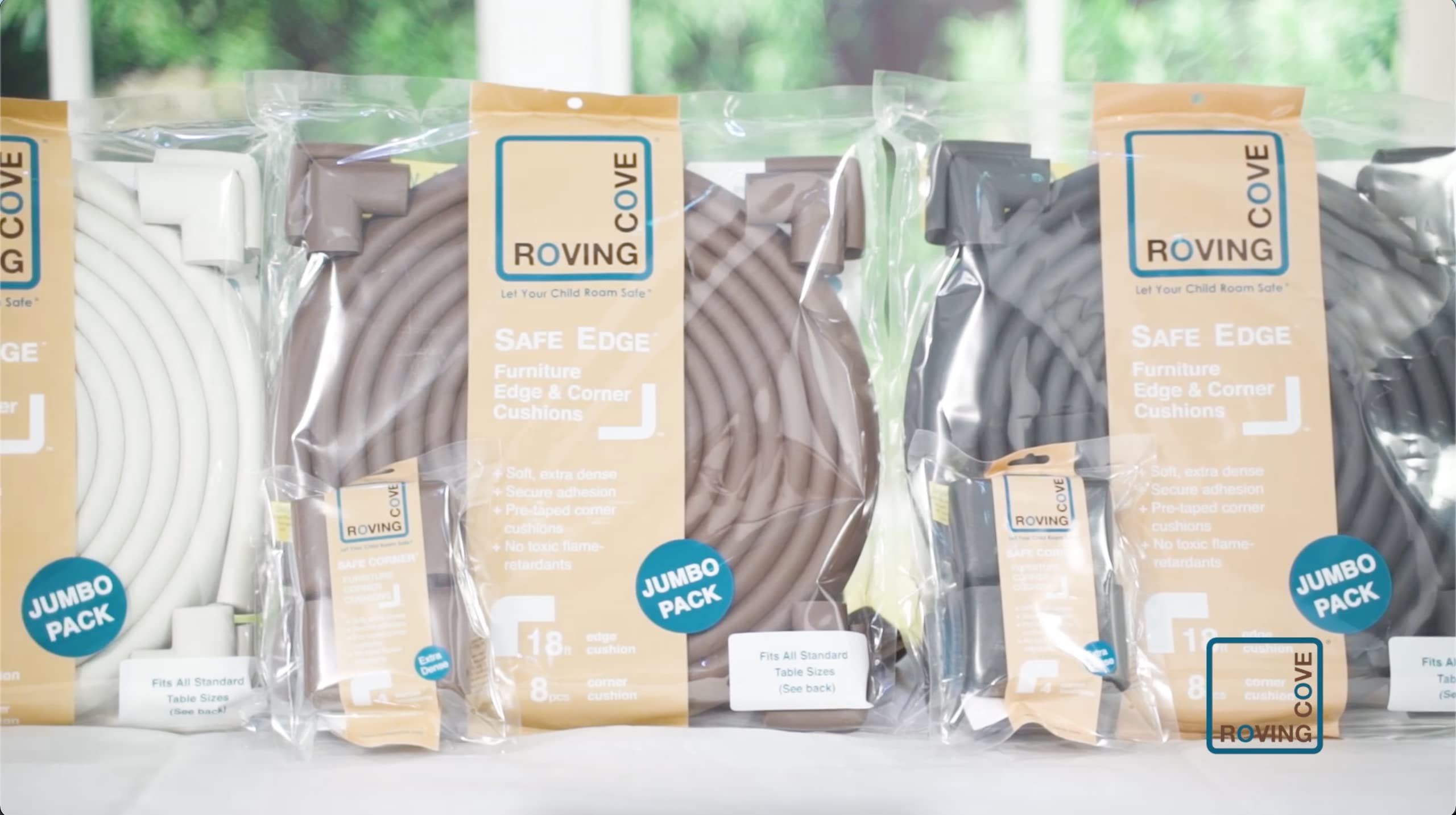 Roving Cove HeftyFit packaged-set coffee brown includes edge and corner guards