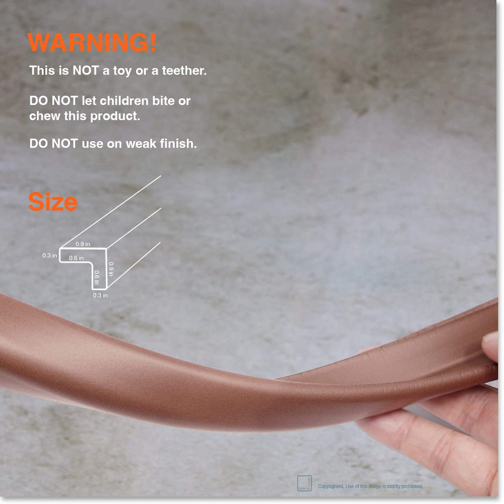 Roving Cove edge protector in a home setup reduces sharp corners for children.