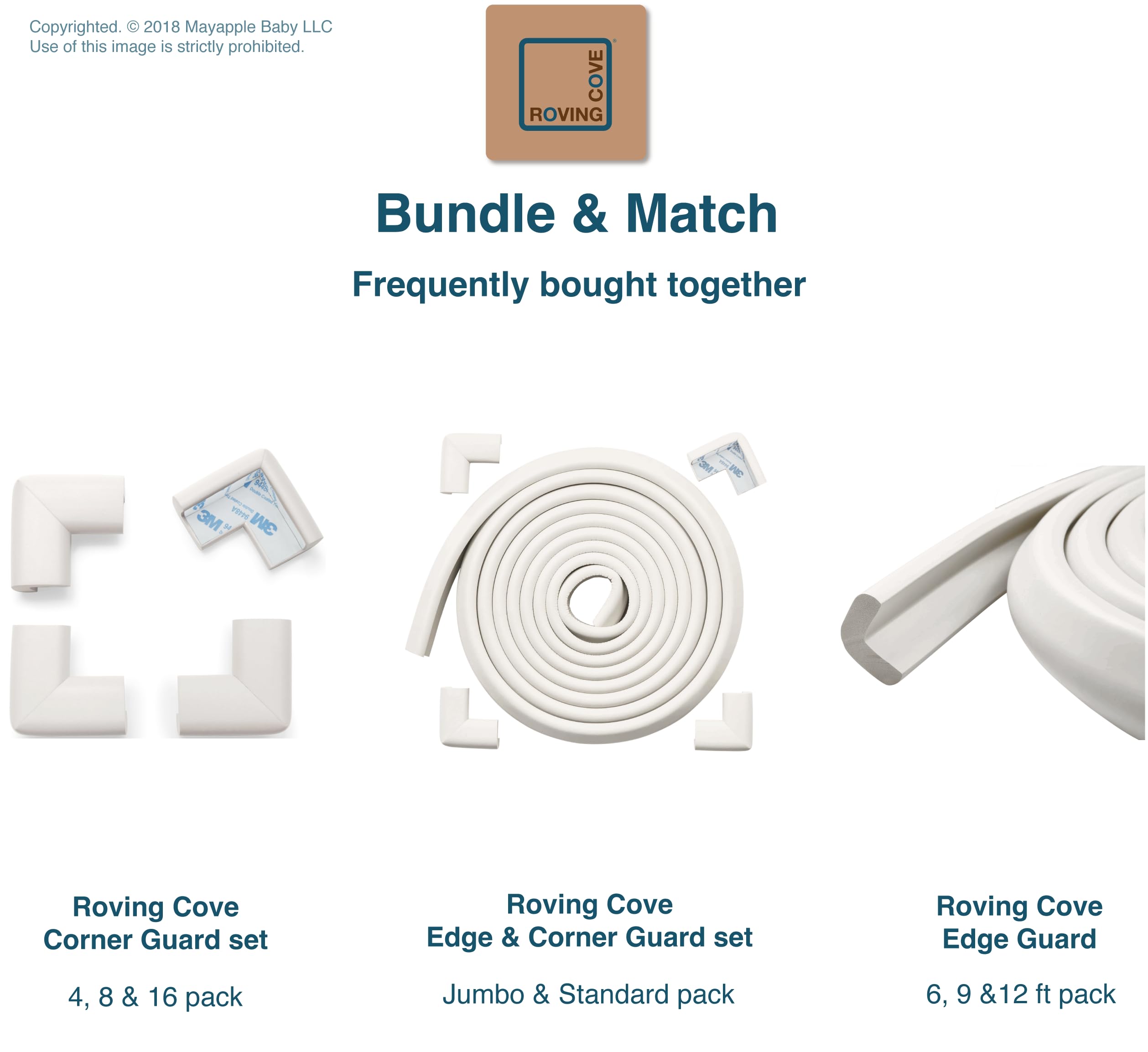 Roving Cove baby-proofing corner guards suit nurseries, kitchens, and living rooms.