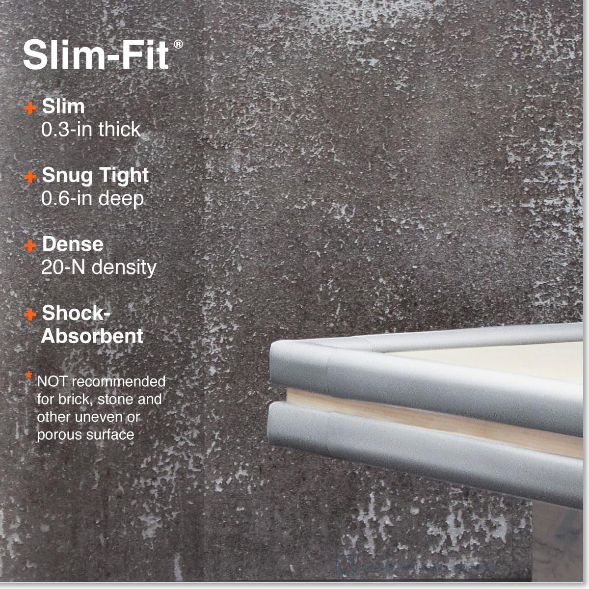 Roving Cove Slimfit corner guard close-up showing dense foam cushioning.