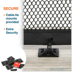 Roving Cove 3M mounts aid extra coverage at bottom for stability.