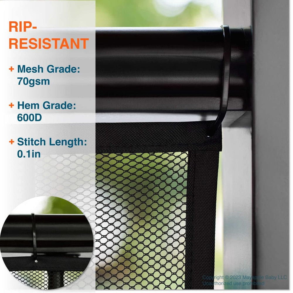 Roving Cove mesh-guard visible through soft mesh for unobtrusive safety on balconies.