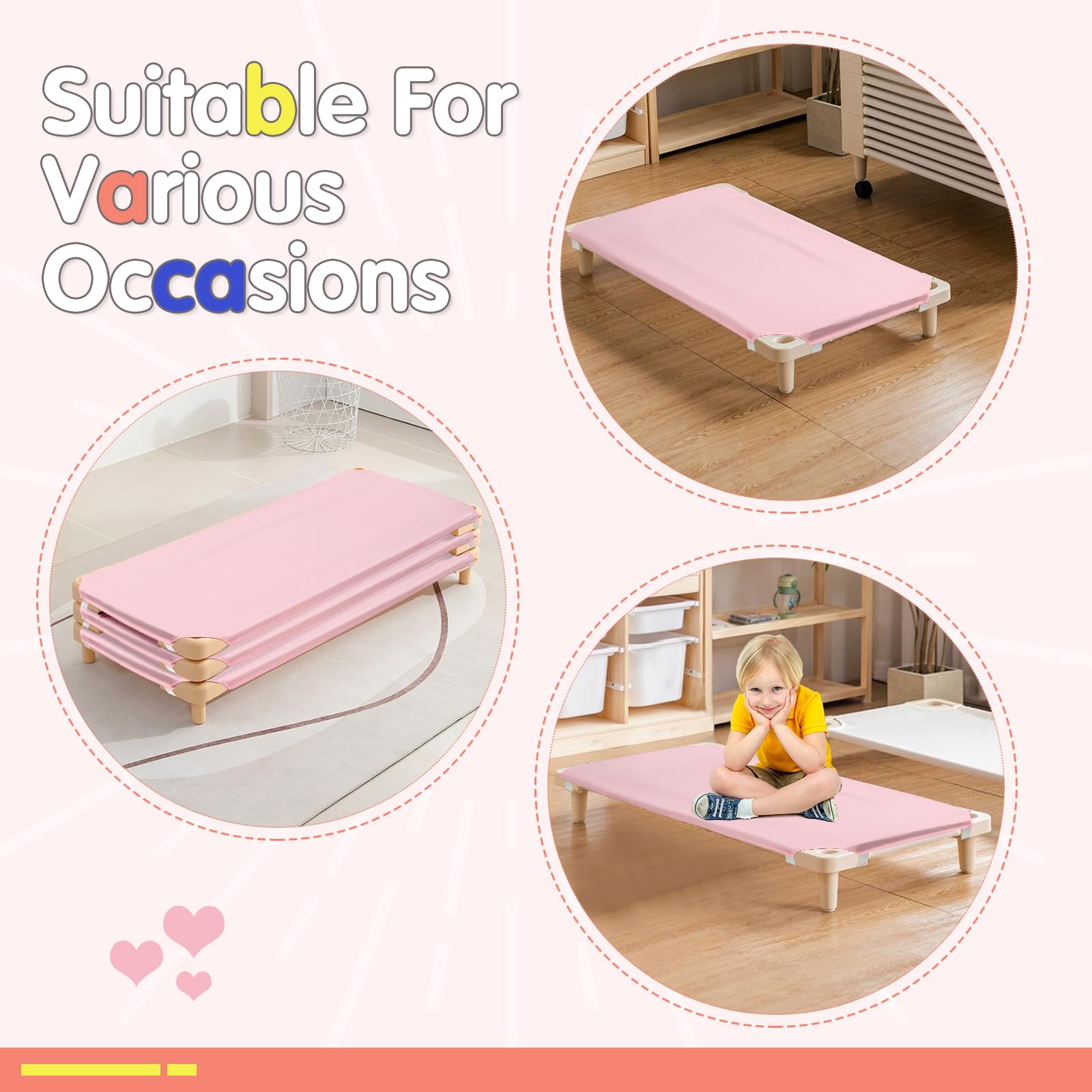 RowinsyDD pink daycare sheets ideal for nap time in classroom