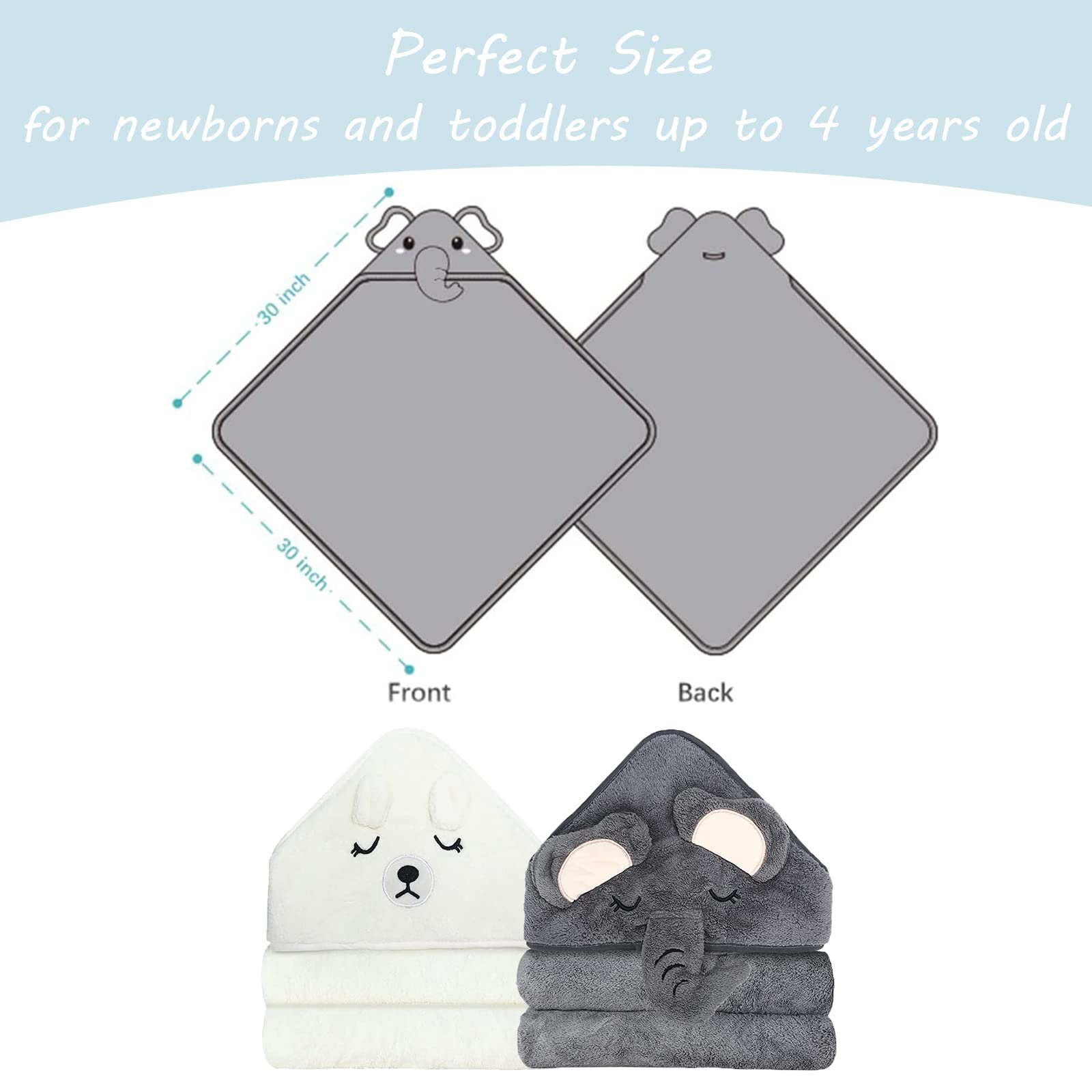 ROXANEPIG elephant bear hooded towel bathroom-scene conveys comfortable post-bath snuggles
