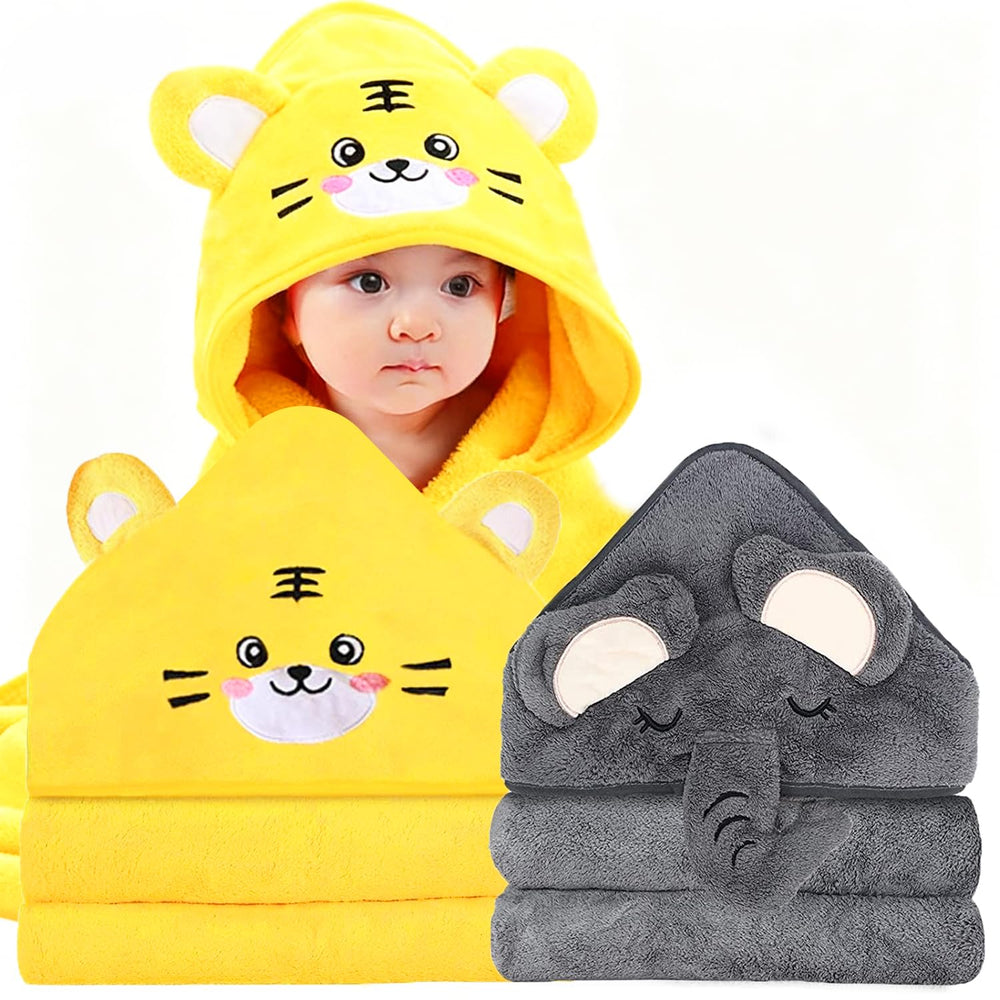 ROXANEPIG elephant hooded towel; plush softness for newborn bath time