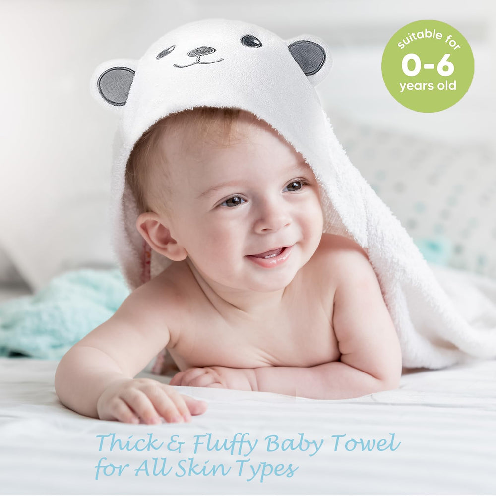 ROXANEPIG hooded towel animal hood close-up - comforting design for quick hair drying.
