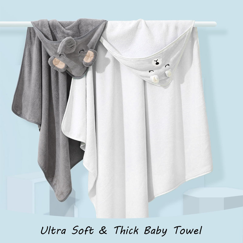 ROXANEPIG hooded baby towel elephant face; cute design keeps baby warm