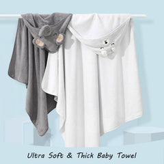 ROXANEPIG hooded baby towel elephant face; cute design keeps baby warm