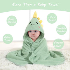 ROXANEPIG hooded baby towel green closeup fabric shows plush softness for delicate skin
