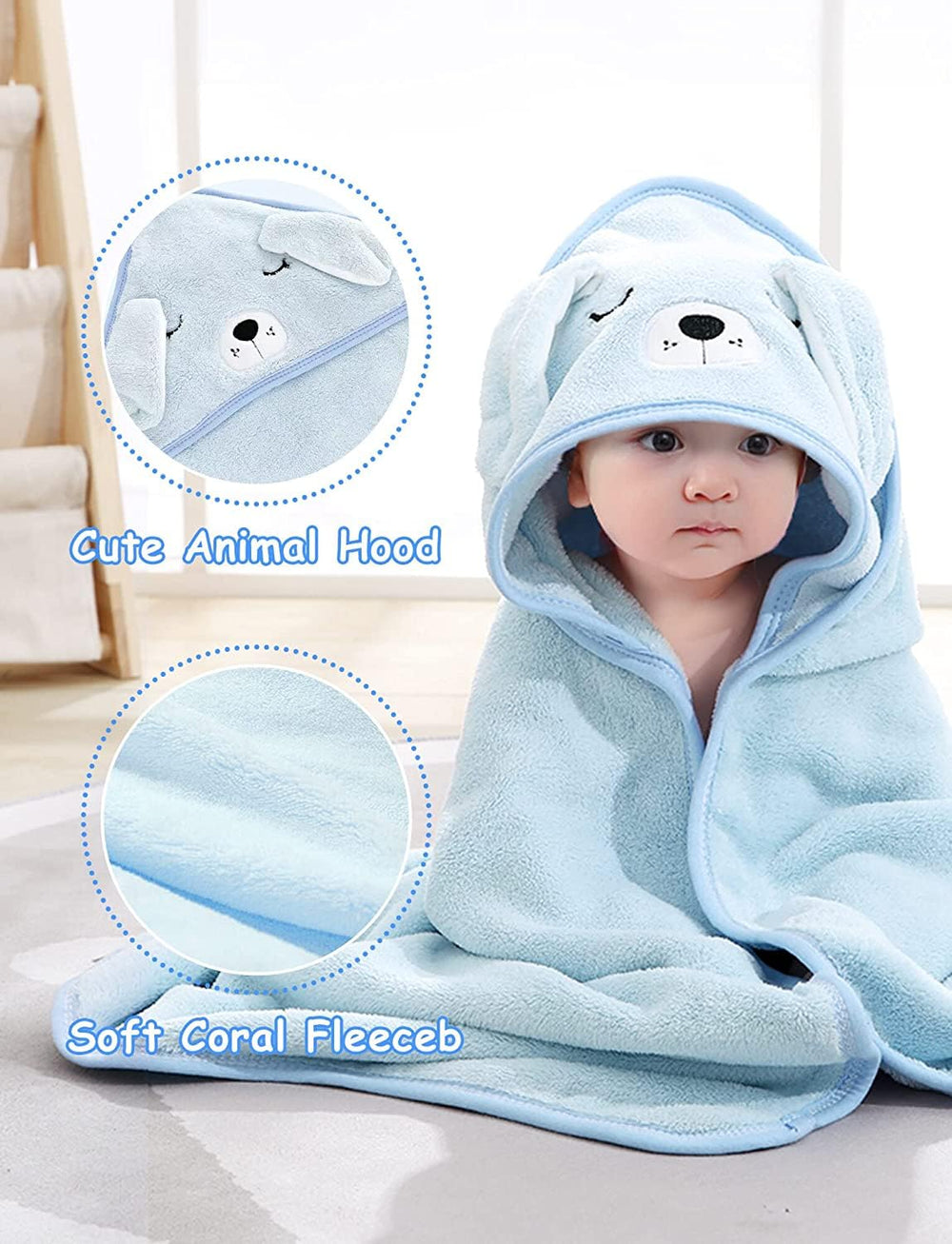 ROXANEPIG hooded towel large 31x31 inches grows with child.