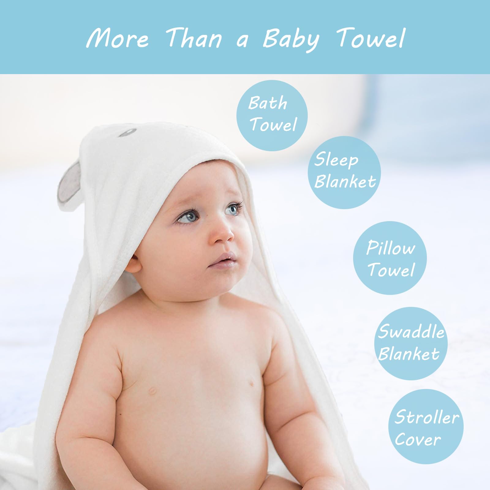 ROXANEPIG hooded baby towel size 31x31 - ideal newborn to toddler bath companion.