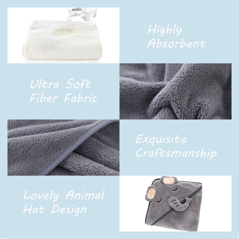 ROXANEPIG hooded towel 31x31; grows with your child through toddler years